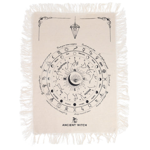 All Seeing Eye - Pendulum Divination Cloth - Natural & Black
