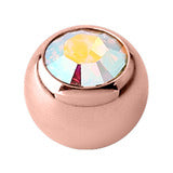 Titanium Rose Gold Jewelled Threaded Balls