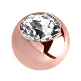 Titanium Rose Gold Jewelled Threaded Balls
