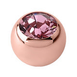 Titanium Rose Gold Jewelled Threaded Balls