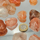 Small Fire Quartz Crystal Pocket Hearts