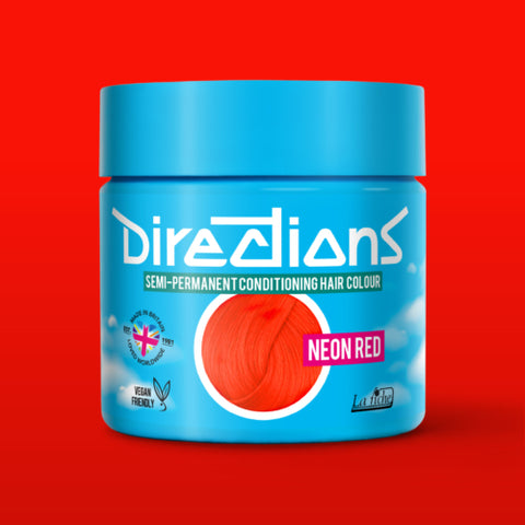 Neon Red Directions Semi Permanent Hair Dye