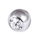 Steel Jewelled Threaded Balls - Crystal