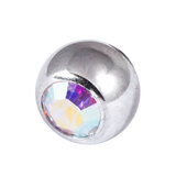 Titanium Jewelled Threaded Balls - Crystal AB