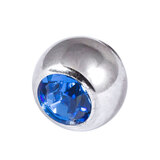 Steel Jewelled Threaded Balls - Sapphire Blue