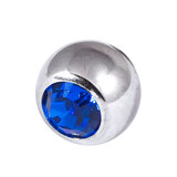 Steel Jewelled Threaded Balls - Capri Blue