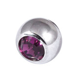 Steel Jewelled Threaded Balls - Purple