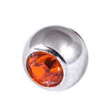 Steel Jewelled Threaded Balls - Orange