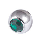 Steel Jewelled Threaded Balls - Dark Green