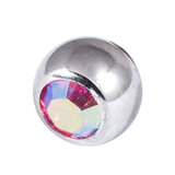 Steel Jewelled Threaded Balls - Rose AB