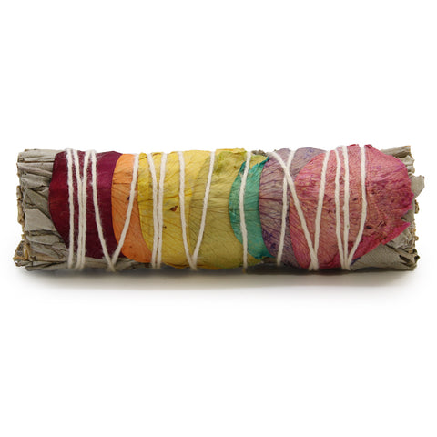 Smudge Stick - 7 Chakra Rose Petals 10cm
