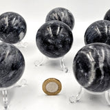 Black Ice Marble Crystal Sphere