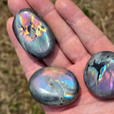 Small Purple / Sunset Labradorite Crystal Palmstone