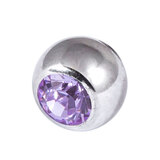 Steel Jewelled Threaded Balls - Lilac