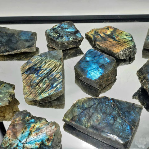 Labradorite Crystal Half Polished Slice
