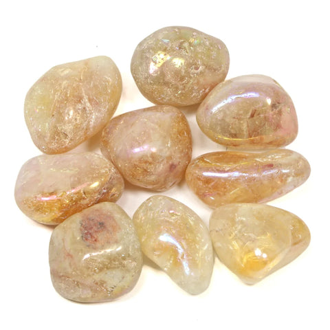Citrine Aura Polished Tumblestone