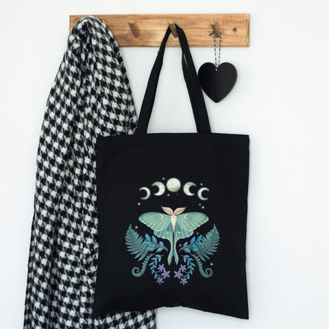 Dark Forest Luna Moth Tote Bag