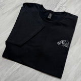 Nomad Logo Unisex Embroidered T-shirt - White on Black