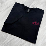 Nomad Logo Unisex Embroidered T-shirt - Magenta on Black