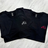 Nomad Logo Unisex Embroidered T-shirt - Magenta on Black