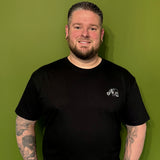 Nomad Logo Unisex Embroidered T-shirt - White on Black