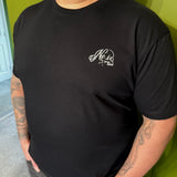 Nomad Logo Unisex Embroidered T-shirt - White on Black