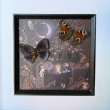 Framed Butterflies on Forest Witch Art Print