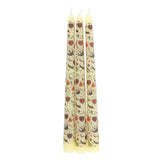 3 Midnight Print Taper Candles - Cream