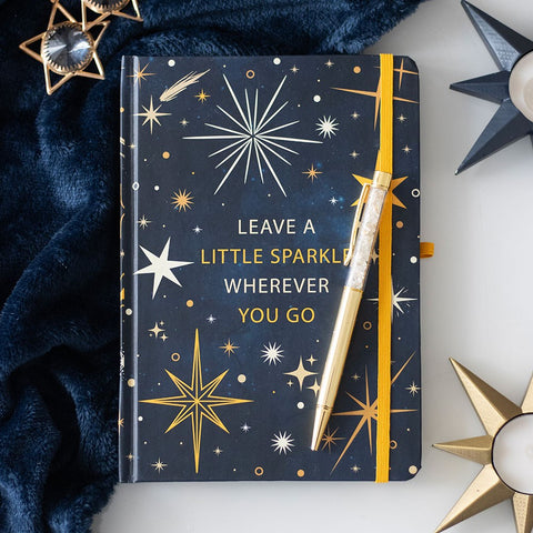 Leave a Little Sparkle A5 Notebook with Citrine Pen