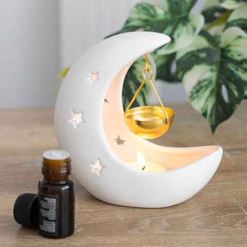 White Crescent Moon Hanging Warmer