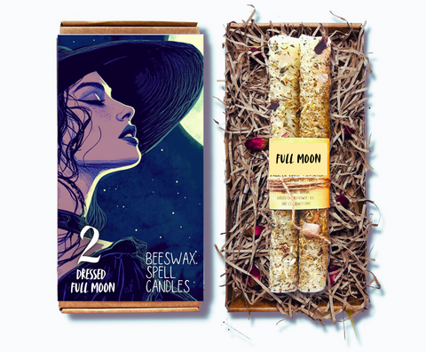 Large Dressed Spell Candles - Full Moon