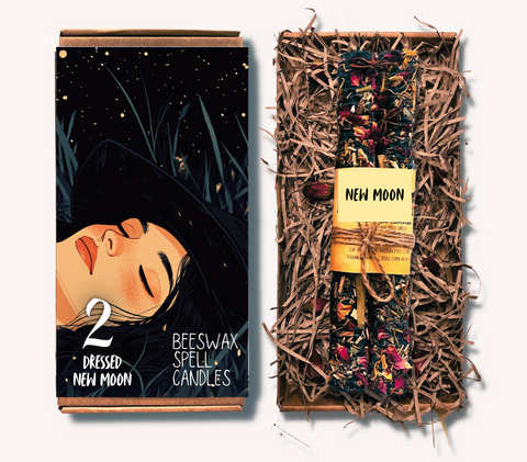 Large Dressed Spell Candles - New Moon