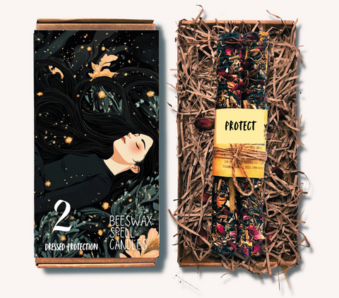 Large Dressed Spell Candles - Protection