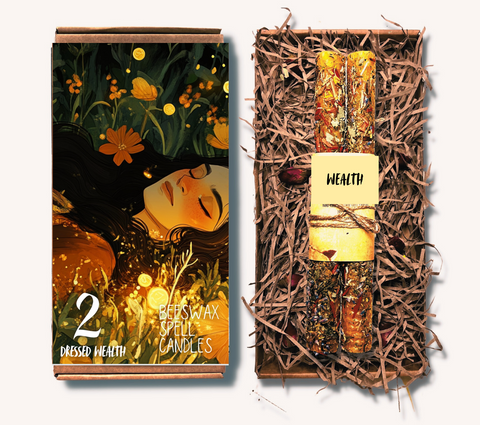 Large Dressed Spell Candles - Wealth