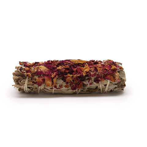 Smudge Stick - White Sage & Castile Rose 10cm