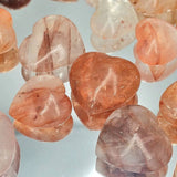 Small Fire Quartz Crystal Pocket Hearts